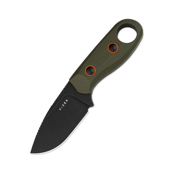 Kizer Beaver 1078A1 – 2.75  D2 Clip Point Blade, Olive Green G10 Handle, Black Kydex Sheath Fashion